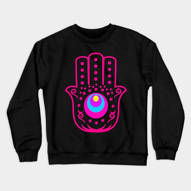 Hamsa Hand Evil Eye Crewneck Sweatshirt by livania